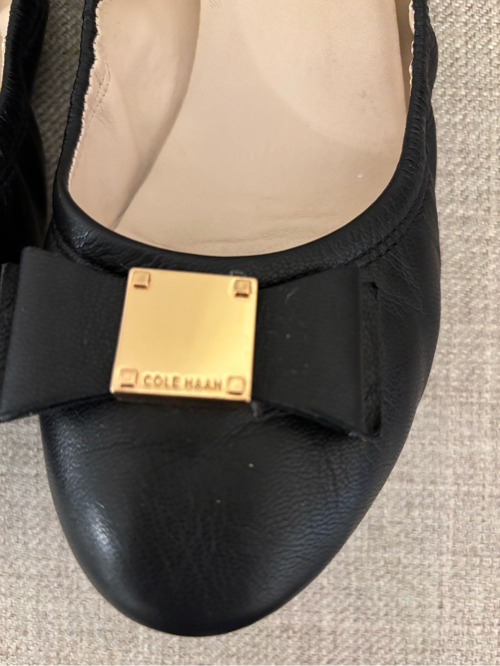 Cole Haan Tali Black SOFT LEATHER Ballet Scrunch Flats Women’s Size 9B (Medium) - Picture 5 of 6